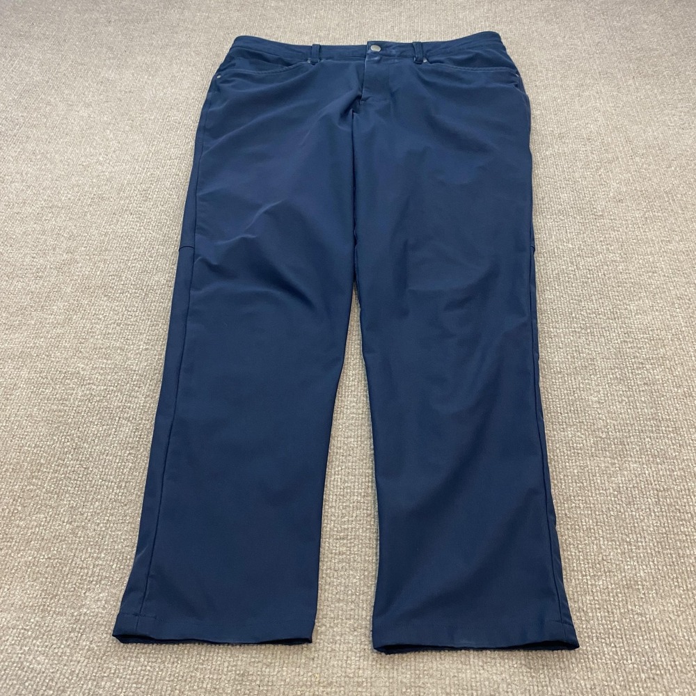 Lululemon ABC Pants Blue Chino Straight Leg Pockets Casual Golf Mens 34x30
